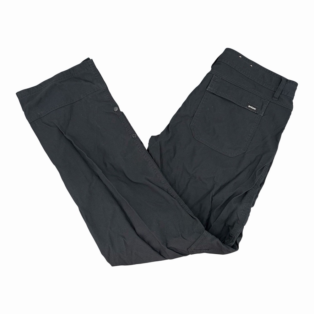 PrAna Zion Pants Mens 33x31 Cargo Belted Stretch Relaxed Hiking Outdoors Black - Picture 2 of 10